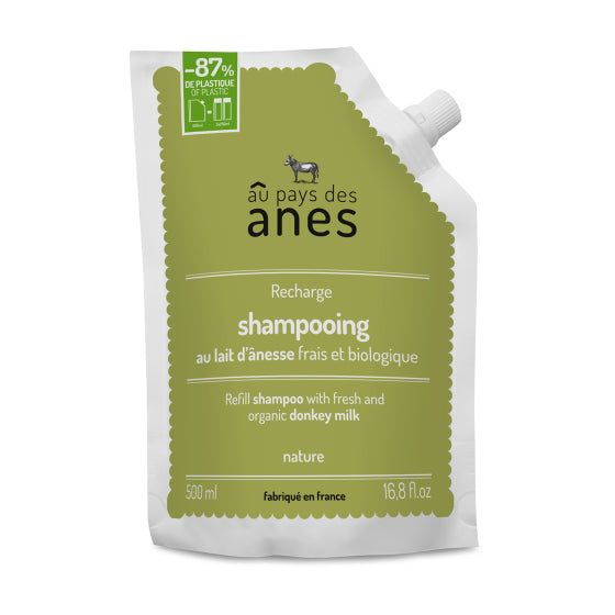 Shampoo with Fresh and Organic Donkey Milk 500 ml - Refill