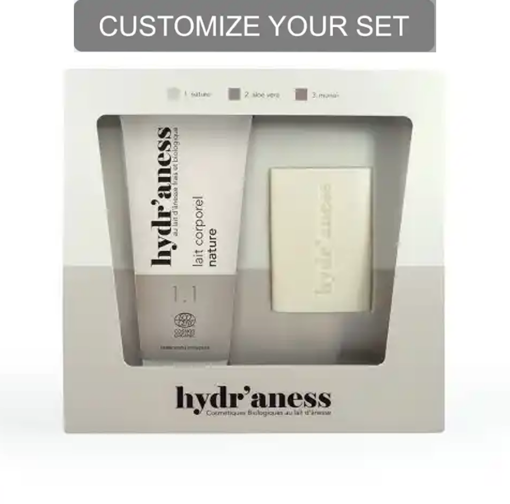 Customize Your Hydr'aness Duo Gift Set Body Lotion and Natural Soap