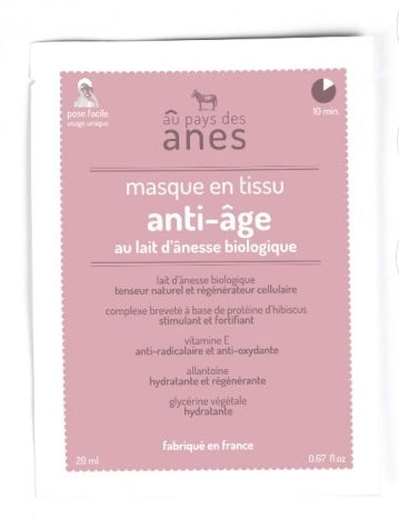Anti-Aging Sheet Mask with Organic Donkey Milk 20 ml