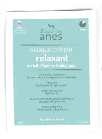 Relaxing Fabric Mask with Organic Donkey Milk 20 ml