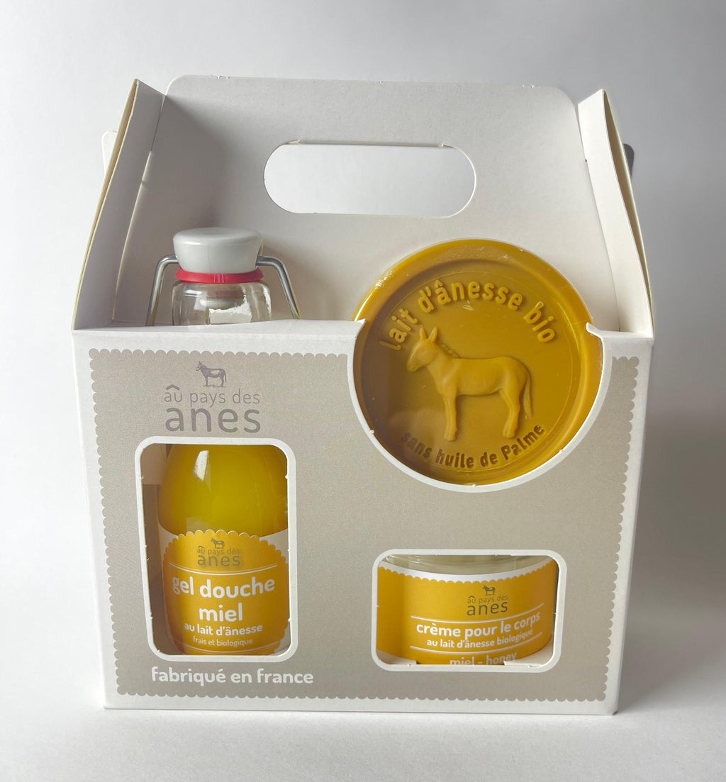 Honey Gift Box: Shower Gel - Round Soap - Body Cream