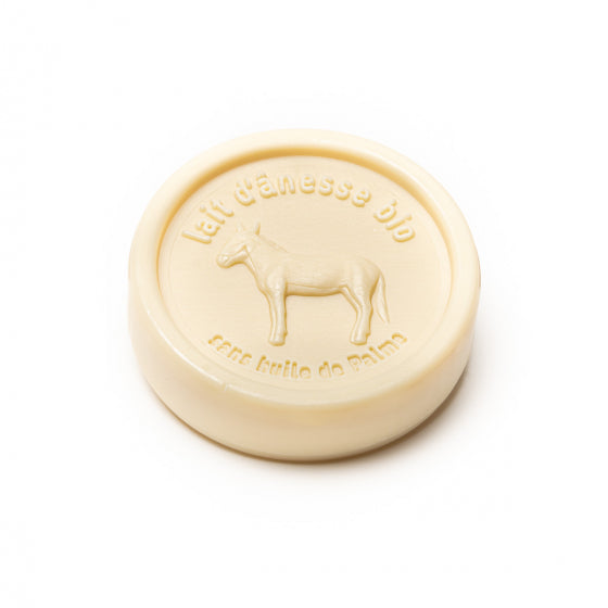 Round soap without palm oil with organic donkey milk – Almond 100 g