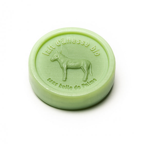 Round soap without palm oil with organic donkey milk – Honeysuckle 100 g