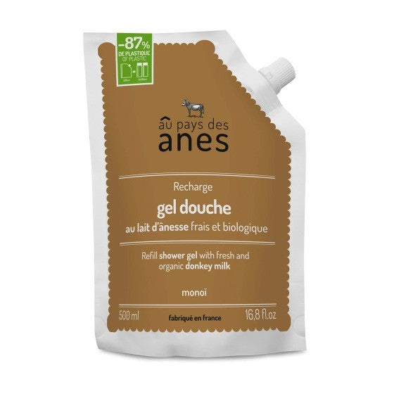 Refill Shower Gel with Fresh Organic Donkey Milk & Monoi – 500ml